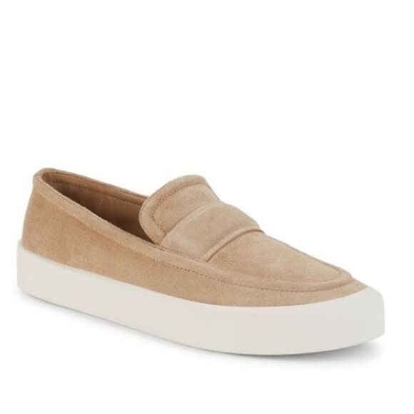 Vince Ghita Suede Platform Penny Loafers 8 - Picture 1 of 7